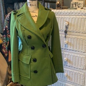Miss Sixty Apple Green Wool Pea Coat XS